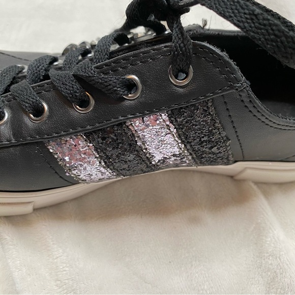 Guess Gally Black Silver Glitter Rhinestone Sneaker - Picture 6 of 12